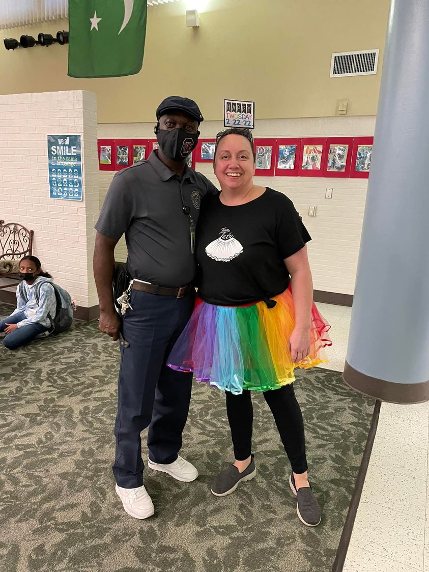 SOEGMLR5's tweet photo. Happy “twosday”, 2/22/22, from two of our amazing staff, Mr. Payne and Mrs.Griffin! #SOESMM https://t.co/wnBn2cB0BA