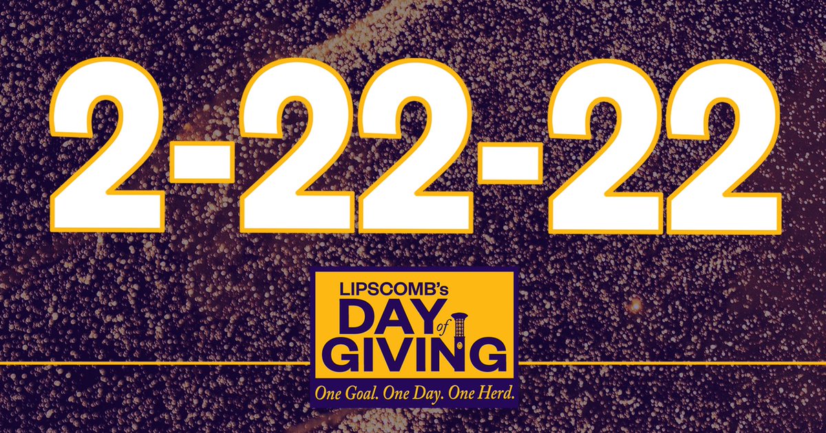 Today is the day! Don’t miss this special opportunity to give to Lipscomb. One goal. One Day. One Herd. #GivingTuesday #GoBisons Be a part of the day: lipscomb.edu/dayofgiving