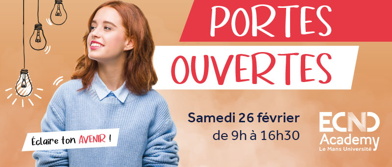 [#JournéePortesOuvertes]
✅Trouver la bonne #orientation 
✅Choisir sa #formation dans la filière des CND !
👥L'équipe de l'ECND Academy vous attend 
📆Samedi 26 février | 9h à 16h30
📌<a href="/lemansuniv/">Le Mans Université</a>
Plus d'info👉 ecnd-academy.com/fr/news/actual…