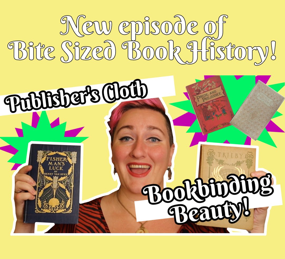 book_historia's tweet image. Hot off the presses: a new episode of #BiteSizedBookHistory, all about the wonders of publisher’s cloth bindings! 📕📗📘📙 youtu.be/_xG6r0JhjaE