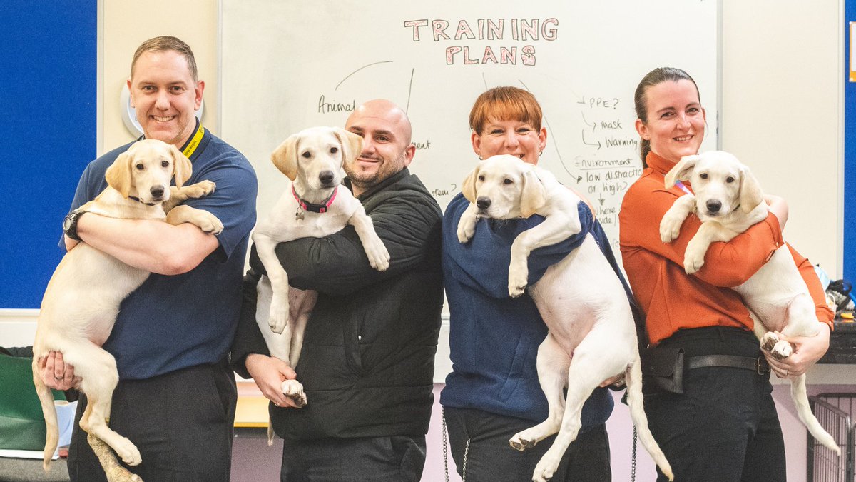 HMP Dovegate’s Deputy Director, Andy Johnson recently visited @RestartDogs in one of our prison classrooms. Andy was able to see prisoners on the programme show off their new dog training skills! (Prisoners pictured in this image have been approved to be shown publicly). /1