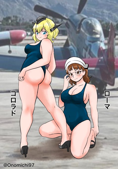 コロラドローマ
背景は適当に以前異国フレンズに撮ってもらった米軍機 
#艦これ版真剣お絵描き60分一本勝負_20220222 