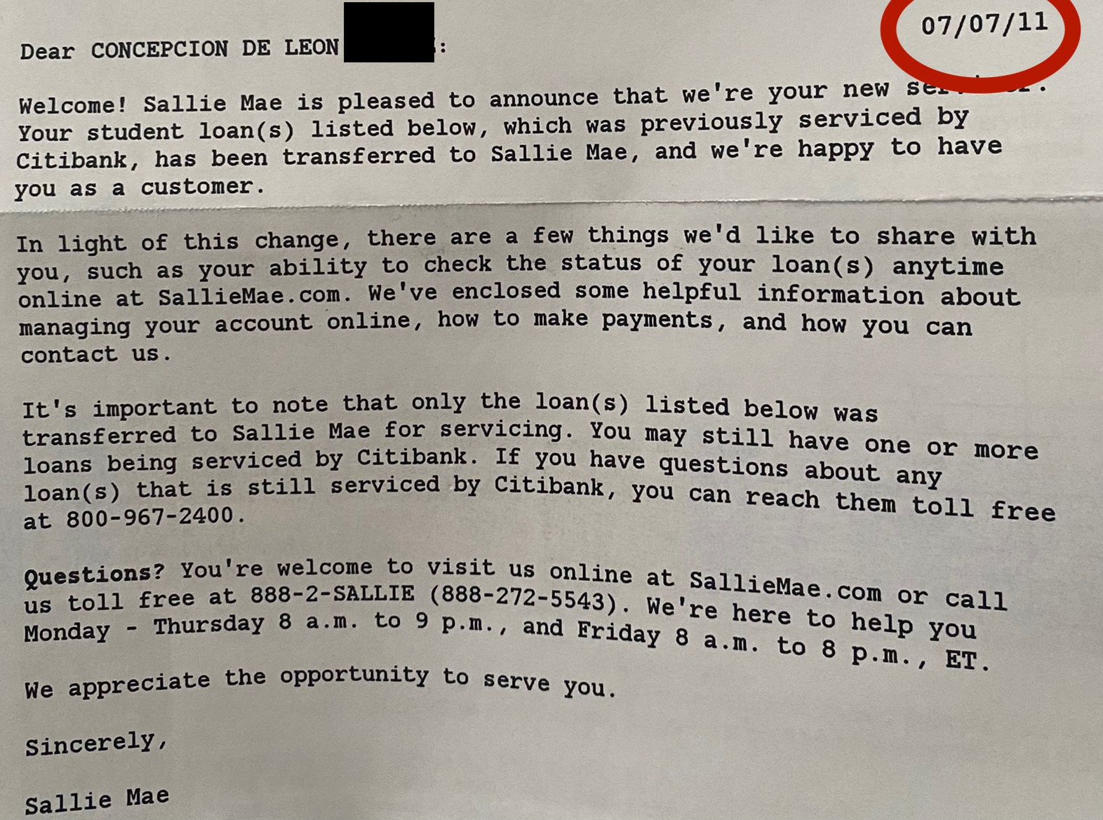 Concepcion De Leon Not Sallie Mae Sending Me This Unhinged Letter Dated 11 But Arriving Last Week T Co M8rkd5rnpy Twitter