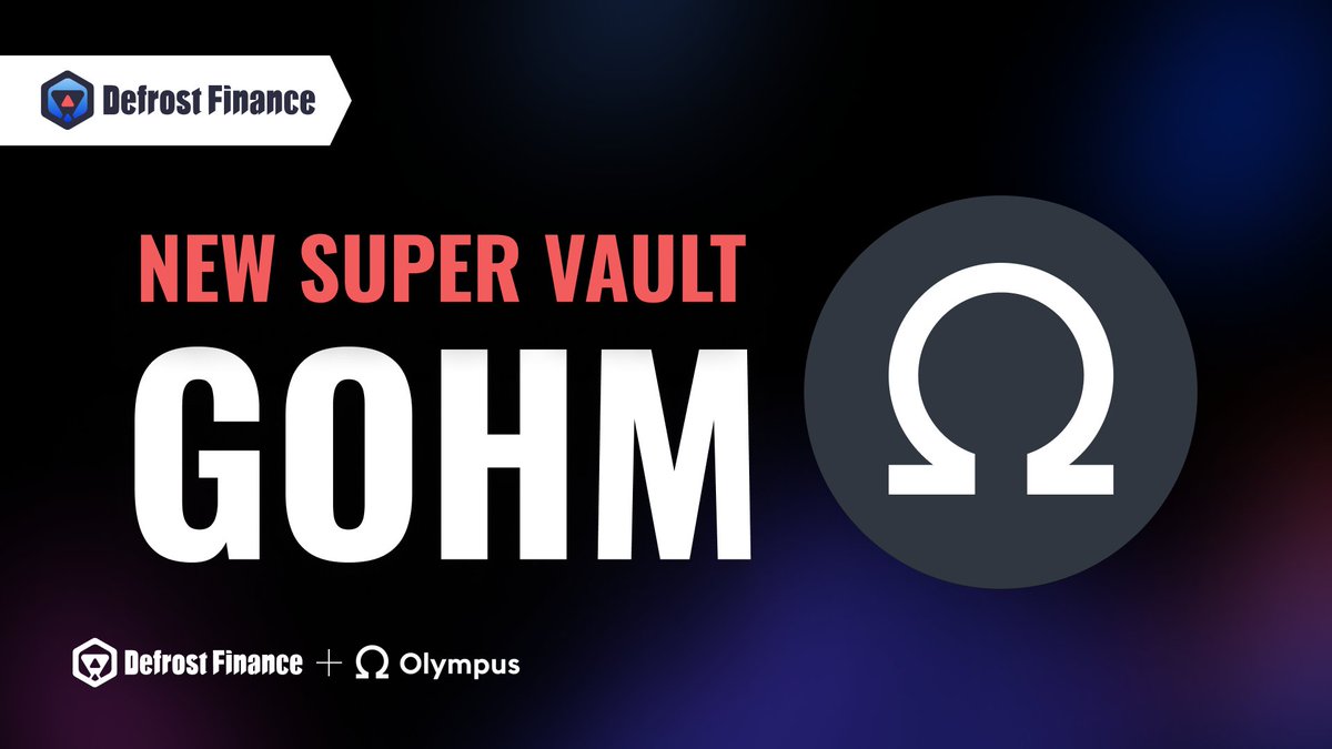 🚨 It's LIVE! 🚨

🛵 Go to: defrost.finance/openVault
🎇 Stake your $gOHM from <a href="/OlympusDAO/">OlympusDAO |Smart, Money|</a> 
☸️ Mint $H2O
🤑 Get $MELT rewards!