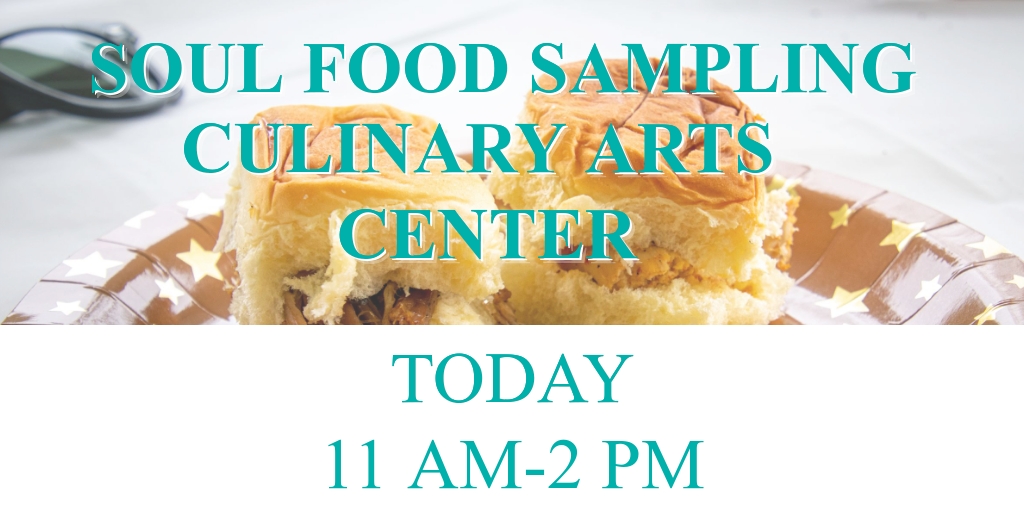 Brunswick_CC's tweet photo. Don't forget! Soul Food tasting (sponsored by the SGA) in the Douglas Terhune Center for Culinary Arts TODAY at 11 AM! Enjoy good old fashioned soul food prepared by BCC culinary instructors!
#culinaryarts #soulfood #southerncooking #BCCSGA https://t.co/3BJPdVKzeu