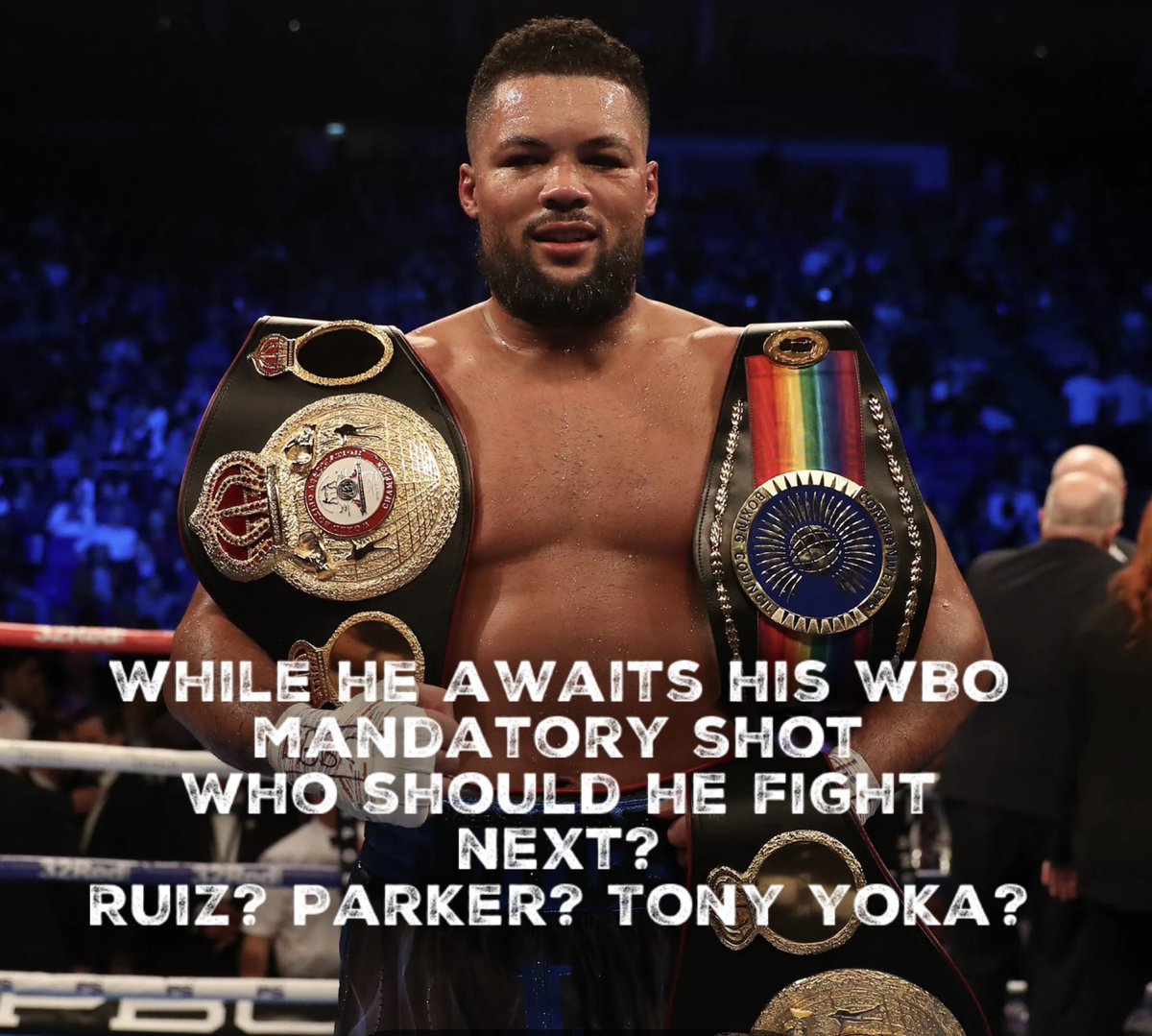 peoples_champtv's tweet photo. Joe Joyce has been out of action since beating Daniel Dubois. He’s been in line for a shot at the WBO belt which won’t happen anytime soon. Who should he fight in the meantime? #joejoyce #boxingtalk #peopleschamptv #fighttalk #wbobelt https://t.co/Sglh64qx9X