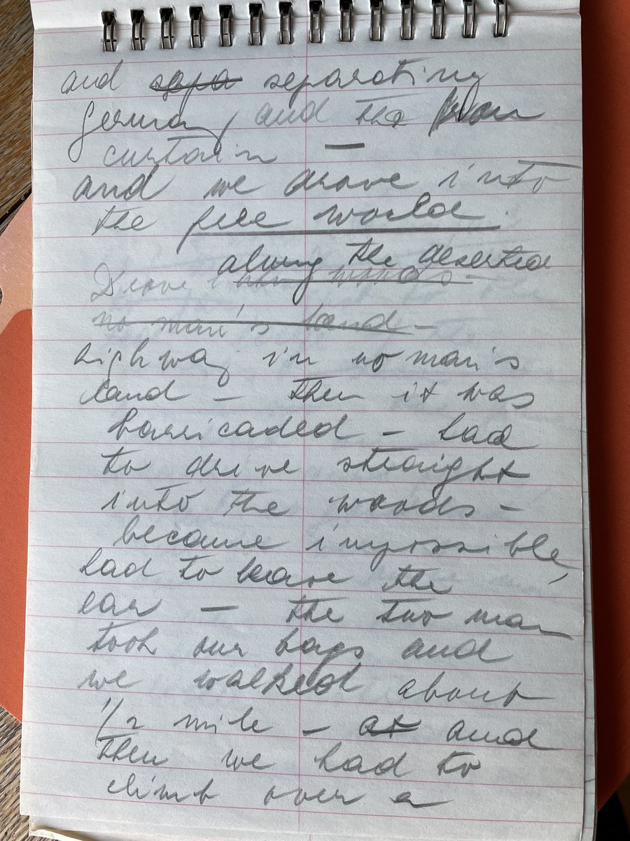 vjn's tweet photo. 1/3 Cleaning out my late mom’s house. Painful. But finding gems, too -- like her hand-scribbled account of escaping from #Czechoslovakia in 1950, decades before she became a spy for #CIA. https://t.co/tyDiGPvML2