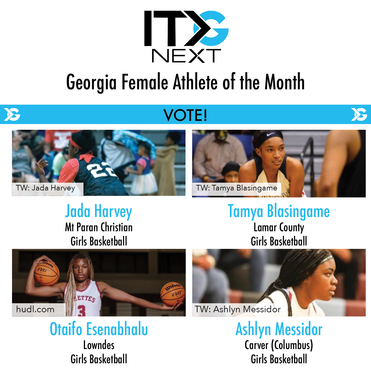 Vote for Athlete of the Month: itgnext.com/georgia/
<a href="/MesidorAshlyn/">Ashlyn Mesidor</a> <a href="/LowndesVikings/">LowndesVikings</a> @tsgamee <a href="/JadaHarvey2025/">Jada Harvey</a>
#athleteofthemonth #basketball #bball #hoops #highschool #sports #athletes #femaleathletes
