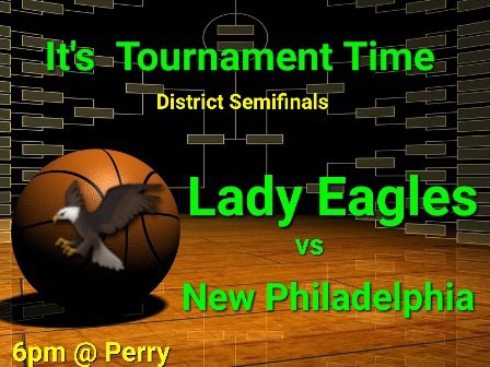 RISE UP EAGLE NATION!!! COME OUT SUPPORT AND CHEER THE LADY EAGLES ONTO VICTORY TONIGHT 6PM AT PERRY 💚🦅🏀💛ohsaa.org/tickets  click on
1. Boys-Girls basketball
2. Girls basketball
3. Massillon (Region 1)