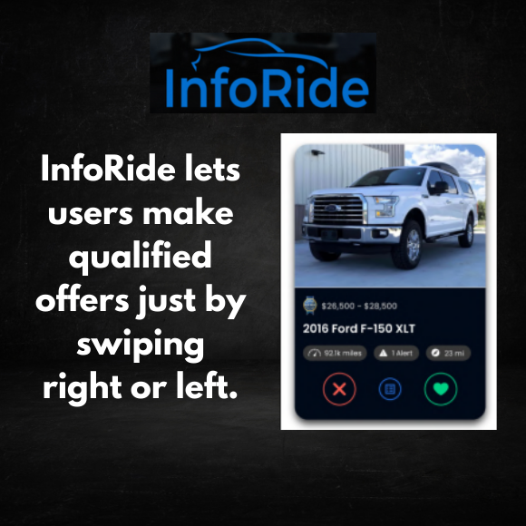InfoRideApp's tweet image. InfoRide is changing the vehicle-buying game! Coming soon to an app store near you.

#AppleStore #GooglePlayStore #InfoRide #Download