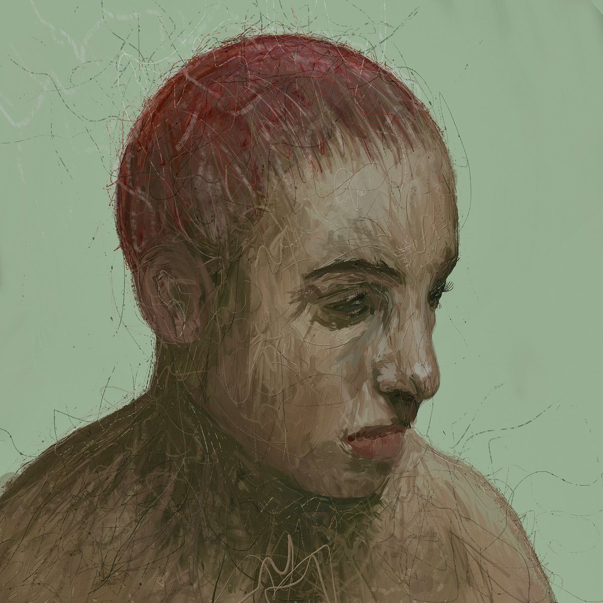 My first portrait.

Very different from what I usually do (Ai or Neo expressionism). 

It took 4 hours straight but it was very fun to paint !