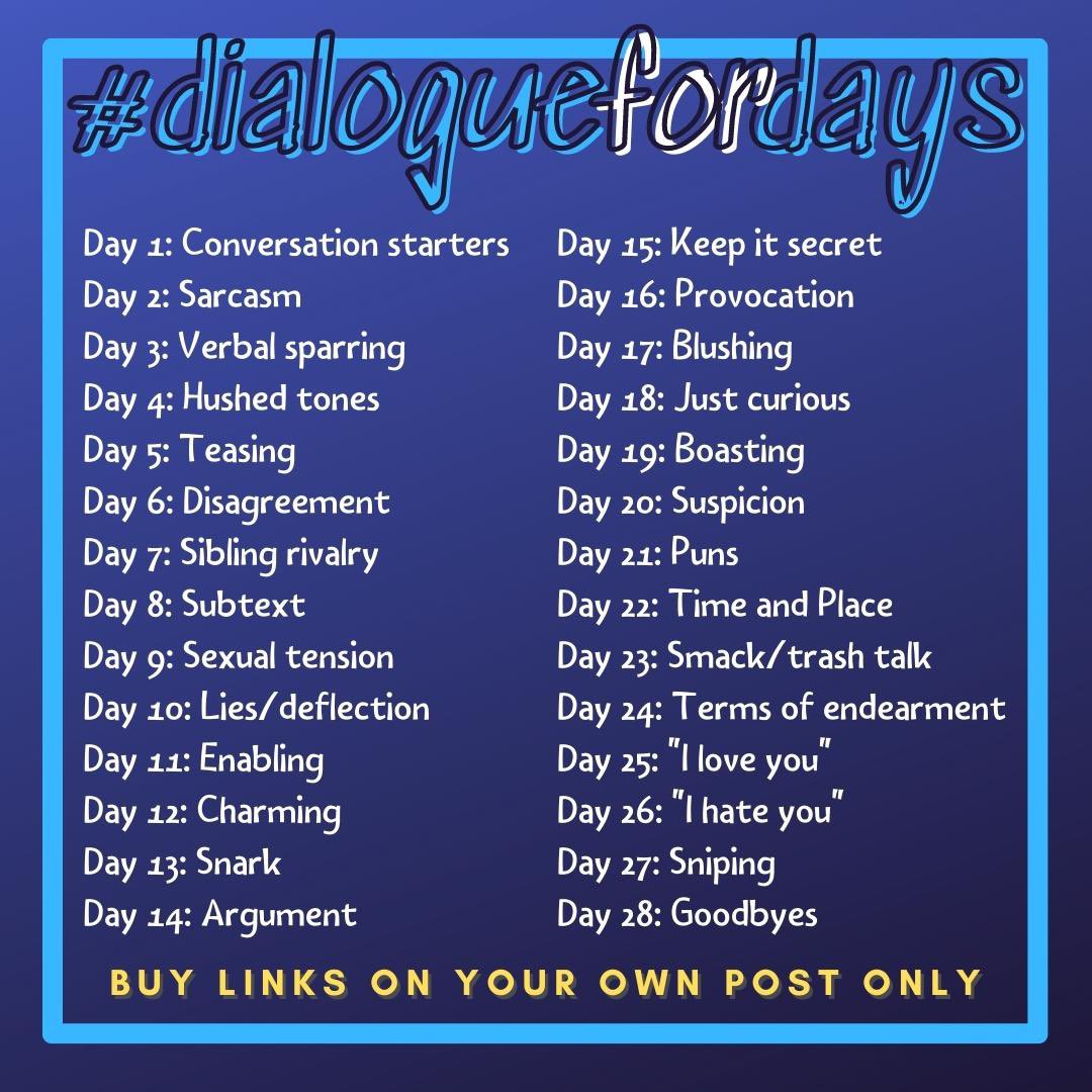 sarahwriteaway's tweet photo. #dialoguefordays @thecmcaplan 
Day 22: Time and place
Well it mentions a length of time..
I provide this with no other context. https://t.co/hMErqy31xx