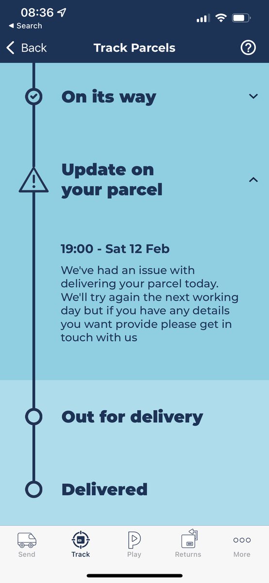 pintofstuff's tweet photo. @Hermesparcels and still nothing … appreciate the social team is overwhelmed with contacts but I have no way of checking what you are doing with my parcel … I suspect it’s lost, can you help beyond what the bot can do? https://t.co/JQhYAt11vs