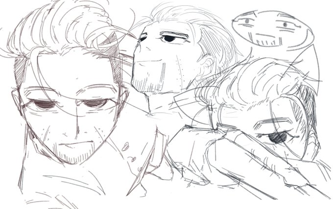 ogata doodles (still cant figure out the physics of his top hair patch XoX) 