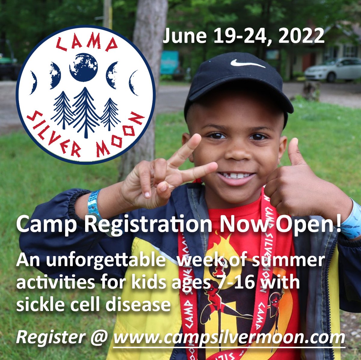 Kids across Indiana are looking forward to summer camp at Camp Silver Moon! Register your child for an unforgettable week at IHTC's outdoor adventure camp, June 19-24! Kids ages 7-16 with sickle cell disease and their siblings are invited. Register at campsilvermoon.com