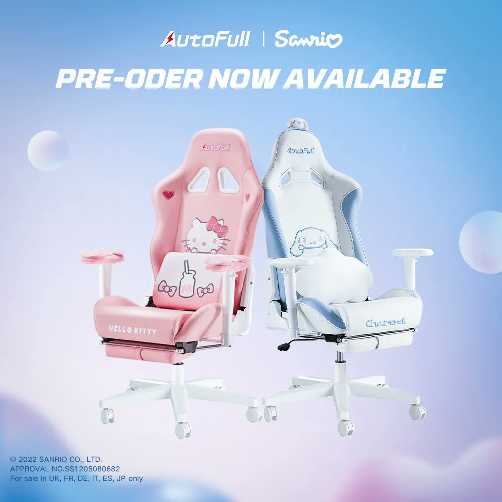 AutoFull Sanrio Cinnamoroll or Hello Kitty Gaming Chair Computer Chair New