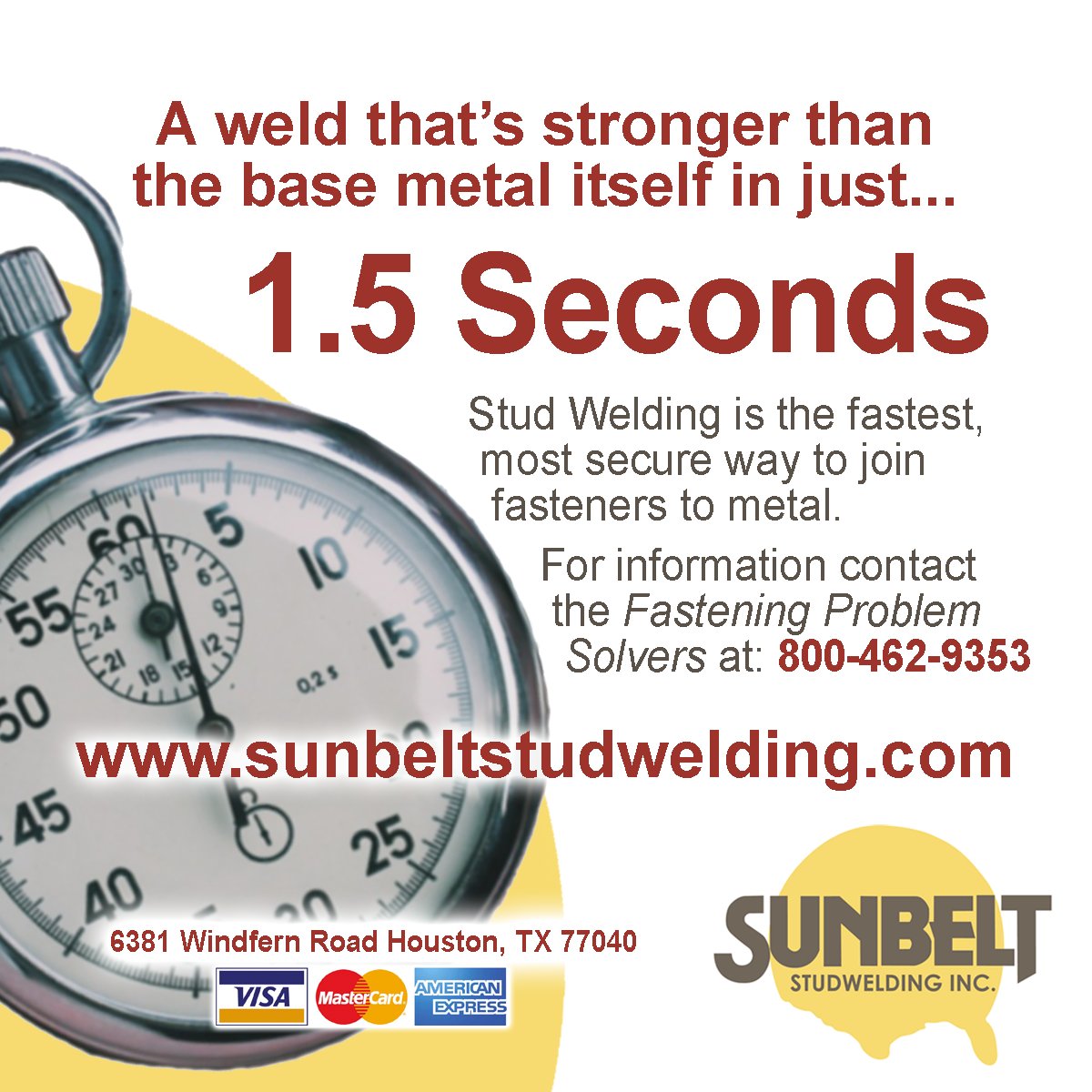 SunbeltStud's tweet image. Stud welding is the fastest &amp;amp; most efficient way to join fasteners to metal. To learn most, turn to Sunbelt Stud Welding. Click here bit.ly/2YKpE1K 

#StudWelding #MetalFasteners #SunbeltStudWelding #ArcWelding #CDStudWelding #CapacitorDischarge #Weld #Welding