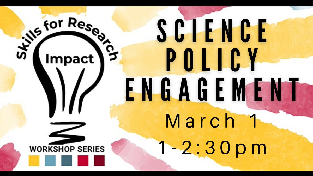 How can you share your research to inform public policy decisions? Join us to receive expert advice and concrete tips to support your own science-policy engagement efforts. Register for this Skills for Research Impact session here: ow.ly/TGSw50Hpv3m