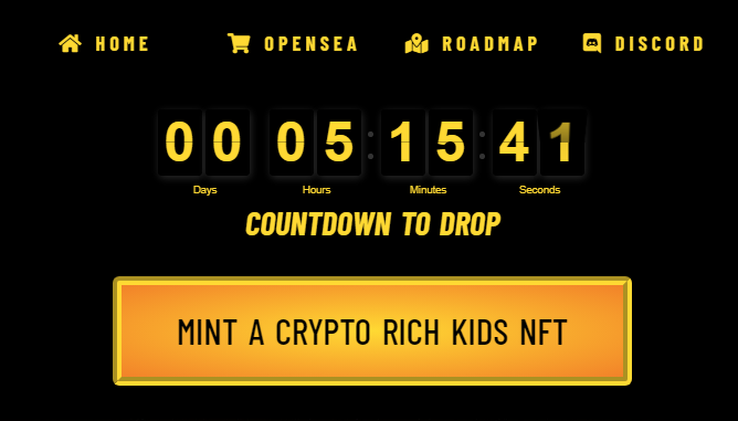 OpenSeasNFT's tweet photo. The #hype is real:

#CryptoRichKids NFT Pre-Sale starts in just 5 Hours and 15 MINUTES!!!

Get yours for just 150 MATIC on https://t.co/JOzAH3gCzk before they run out! https://t.co/jz23y9La3T