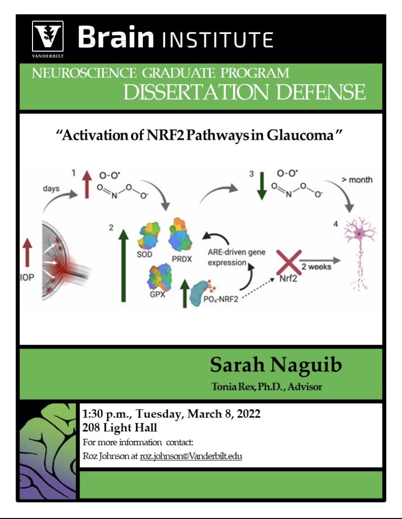 It’s official!! My dissertation defense is exactly 2 weeks away!! Come see what I’ve been up to for the last few years understanding more about glaucoma and oxidative stress 👀🧬🐭🔬👩🏽‍🔬

DM me for Zoom info if you’re interested ☺️