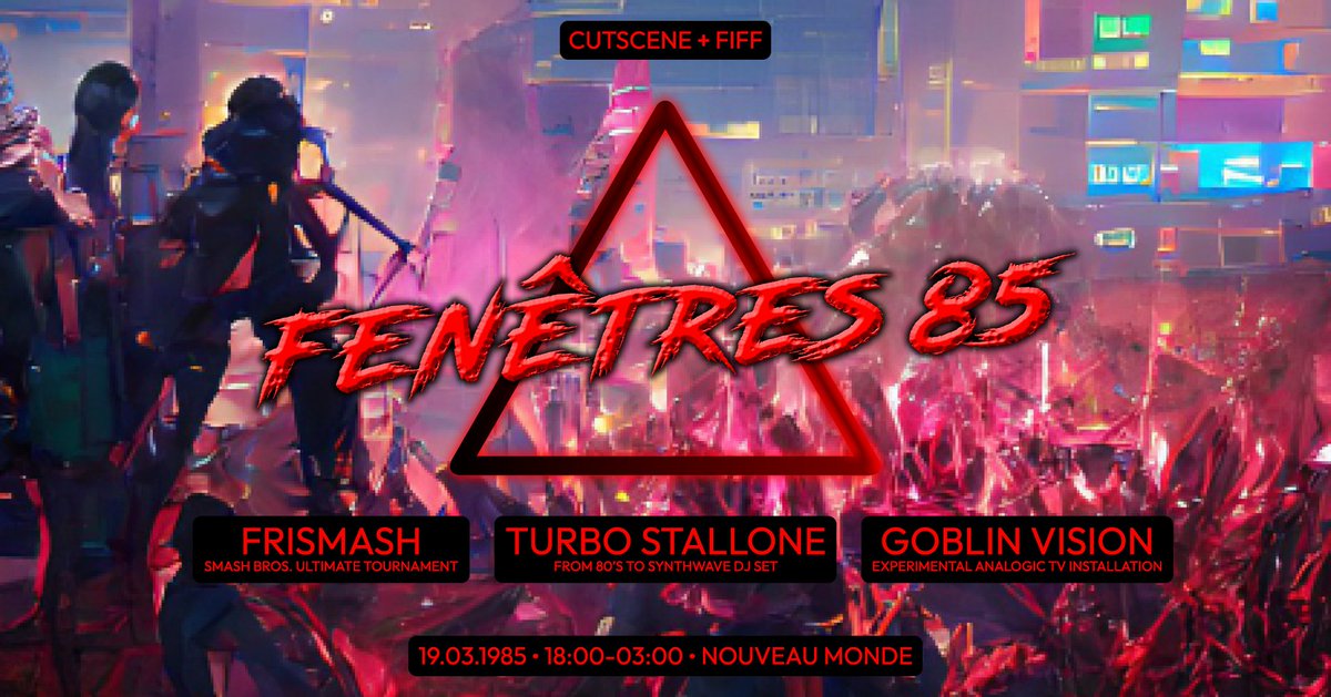 frismash's tweet photo. Nous sommes au programme de la section jeux vidéos du festival international du film de Fribourg (@FIFFribourg ) lors d'une soirée Post-Apocalyptique Synthwave et tournoi SSBU🙌

https://t.co/iJ5LWGLhnL

Plus d'infos arriveront au cours de la semaine ! https://t.co/7MneDHlxN9