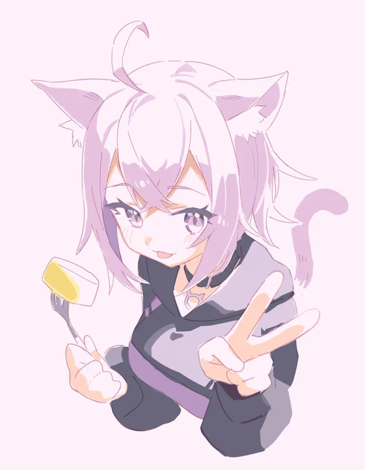 おかゆお誕生日おめでとう🎉
 #猫又おかゆ生誕ライブ2022
#絵かゆ 
#ねこの日 