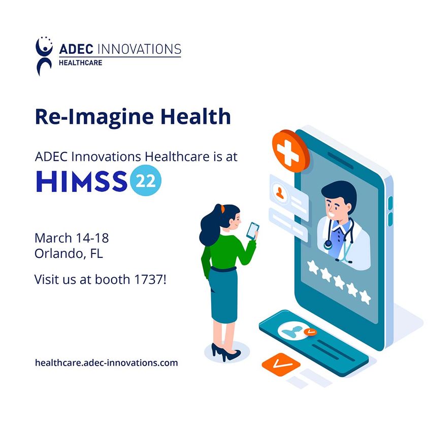 ADEC_USA's tweet photo. Re-Imagine Health is the theme for HIMSS22 in Orlando March 14-18. Join the ADEC Innovations Healthcare team at booth 1737 to learn how we help organizations lower costs with bpo support, telehealth, care coordination, utilization review and more.
#healthcare #himss22 #adec https://t.co/6okJlq1ltO