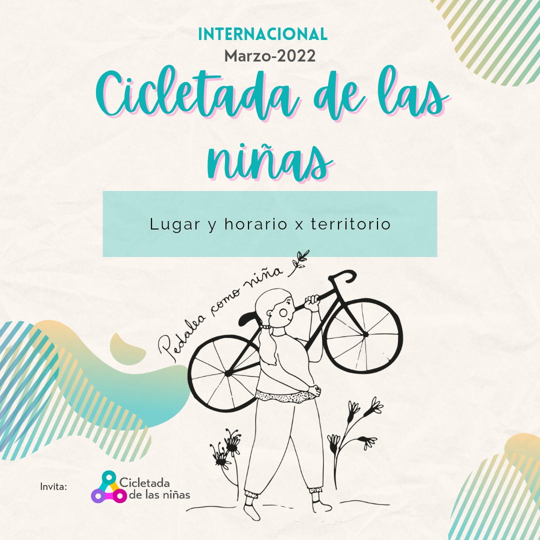 cicletadaninas's tweet photo. ¡ATENCIÓN TODOS LOS TERRITORIOS DE LATINOAMÉRICA Y EL MUNDO!
✨🚲🥰🎶🚴🏽‍♀️🚴🏿‍♀️🚴🏼‍♀️❤️✨
Cicletada de las niñas es una actividad que nace en Santiago de Chile el 2018, con la idea de visibilizar y concientizar que niñas, mujeres y disidencias, usarán la bicicleta como medio de transporte https://t.co/FgKVXQH2u4