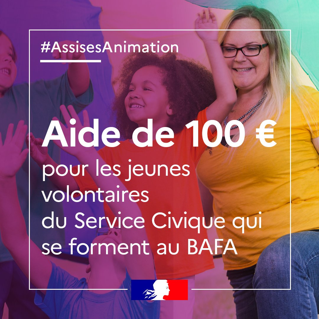 sarahelhairy's tweet photo. đą Aide de 100⏠pour les jeunes volontaires du @ServiceCivique qui se forment au BAFA
âĄïž Lâanimation peut ĂȘtre une chance pour un grand nombre de volontaires du service civique attachĂ©s Ă lâintĂ©rĂȘt gĂ©nĂ©ral ! En 2022, une aide de 100⏠leur sera versĂ©e.
#AssisesAnimation https://t.co/8L6SOGRFJD