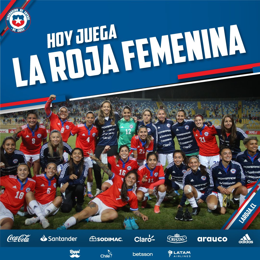 LaRoja's tweet photo. 🇨🇱⚽️ ES HOY ES HOY ES HOY‼️

#LaRojaFemenina a la cancha, para un nuevo partido preparatorio ante 🇪🇨.

🇨🇱 🆚 🇪🇨
🕖 19:00
🏟 Estadio Nicolás Chahuán Nazar, La Calera.
📲📺💻 @chilevision @TNTSportsCL 

#VamosLaRoja 😍 https://t.co/BlPromqjrt