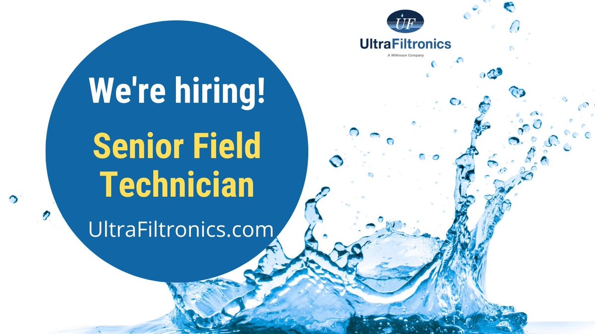 UltraFiltronics's tweet photo. We're hiring a Senior Field Technician! Learn more: https://t.co/ipwJXTxtEi

#Hiring #ServiceTechnician #JoinOurTeam #PureWater #WaterPurification #Installation #Maintenance #Careers https://t.co/VN4q1XnkD8