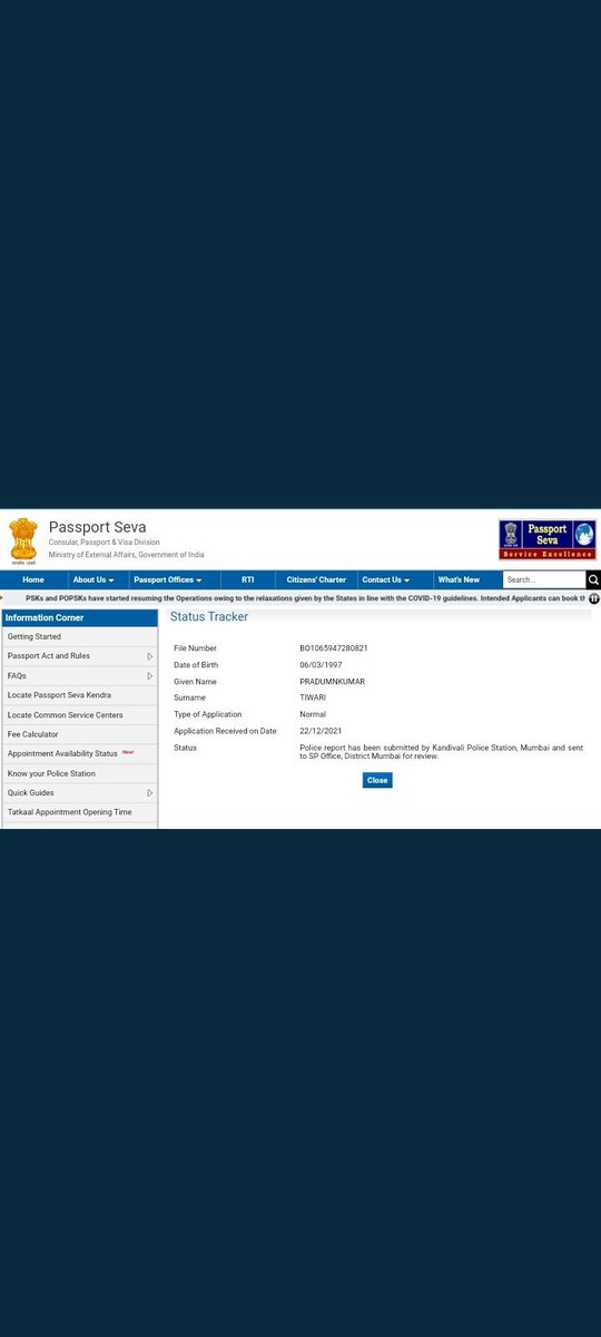 EncryptedSafron's tweet photo. @passportsevamea  @CPMumbaiPolice Dear sir,PFA below.Need your intervention here,I haven't receive my passport till now it's been almost 2month.Please suggest me what need to be done next. Already I will tired to verified my documents in police station. Please help @MumbaiPolice https://t.co/PKfvw6k8yd