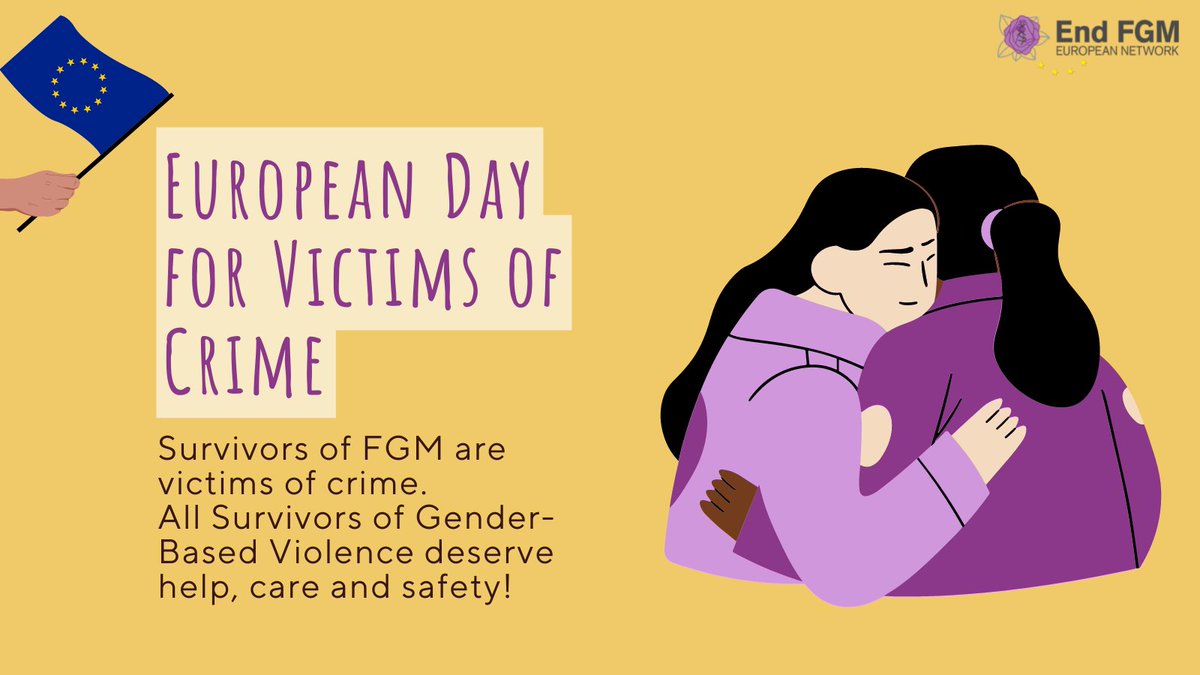 ENDFGM_Network's tweet photo. 🇪🇺Today is European Day for Victims of Crime!

Survivors of FGM, like all individuals who survived Gender-Based Violence, are victims of crime. They deserve access to help, care and safety.

Today and every day, we work to protect and support all Survivors of FGM &amp; GBV! https://t.co/tcFaXZgrHl