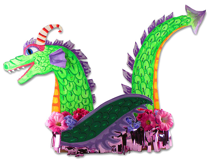 ginatepper's tweet image. #DIY Tabletop #MardiGras Float Decor made from reused items and inexpensive things from the #craft  store. Step-by-step instructions and a free printable dragon pattern. ginatepper.com/dragon-parade-…