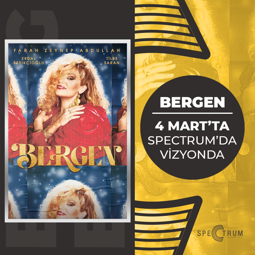 Ünlü sanatçı Bergen’in hayat hikayesiyle buluşmaya sayılı günler kaldı. Muhteşem oyuncu kadrosuyla sizleri büyüleyecek film 4 Mart’ta Spectrum’da vizyonda.⭐

#SpectrumSinema #Sinema #FilmKaldığıYerdenDevamEdiyor #Film #VizyonFilmleri #SinemaKeyfi #FilmKeyfi #Bergen