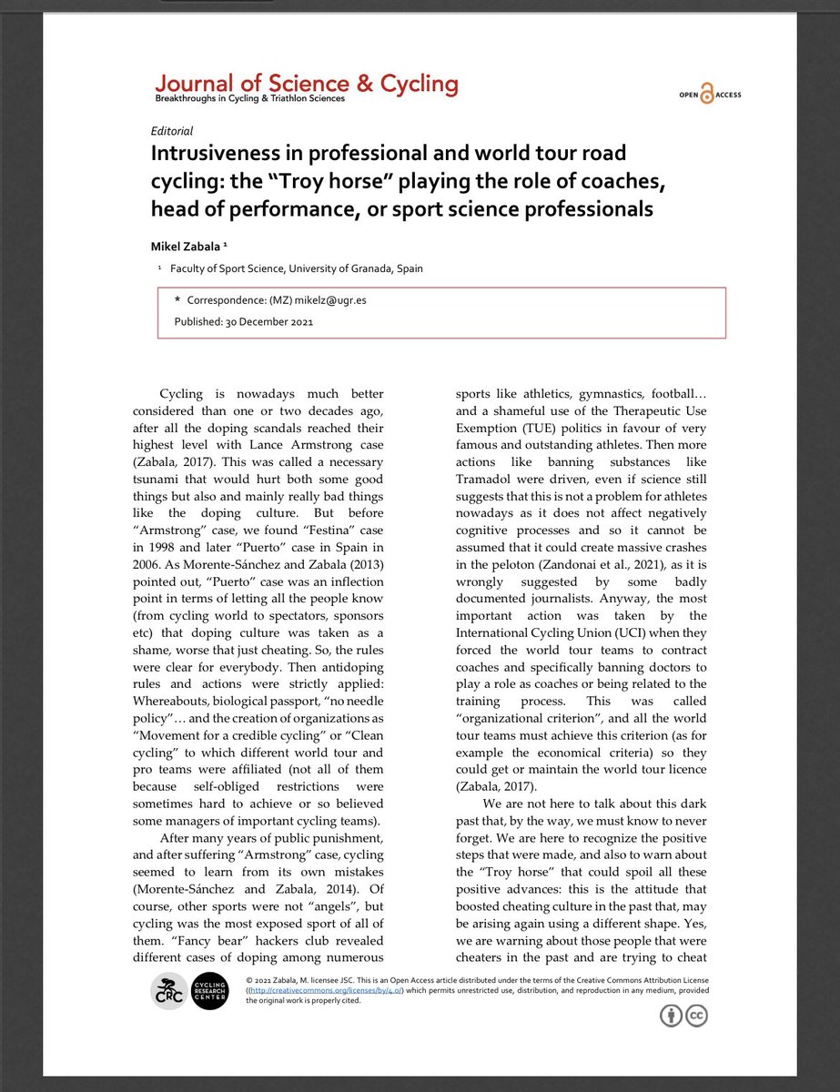 Intrusiveness in professional and world tour road cycling: the “Troy horse” playing the role of coaches, head of performance, or sport science professionals

jsc-journal.com/index.php/JSC/…
