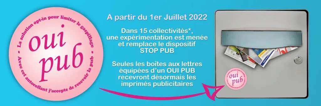 Autocollant Sticker Oui Pub Boîte aux Lettres Vert avec Logo Journal