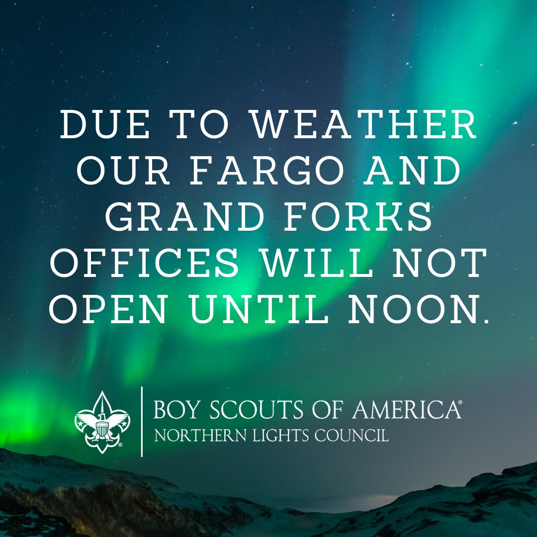 Due to weather and road conditions, our offices in Grand Forks and Fargo will not open until noon on Tuesday, Feb. 22.