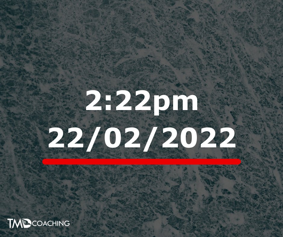 TMDcoaching's tweet photo. 2:22pm, 22/02/2022 👀
Make today memorable, make it happen.

#220222 #makeithappen #businessconsultant #tmdcoaching #reigate #surrey https://t.co/3MM7jX2atQ