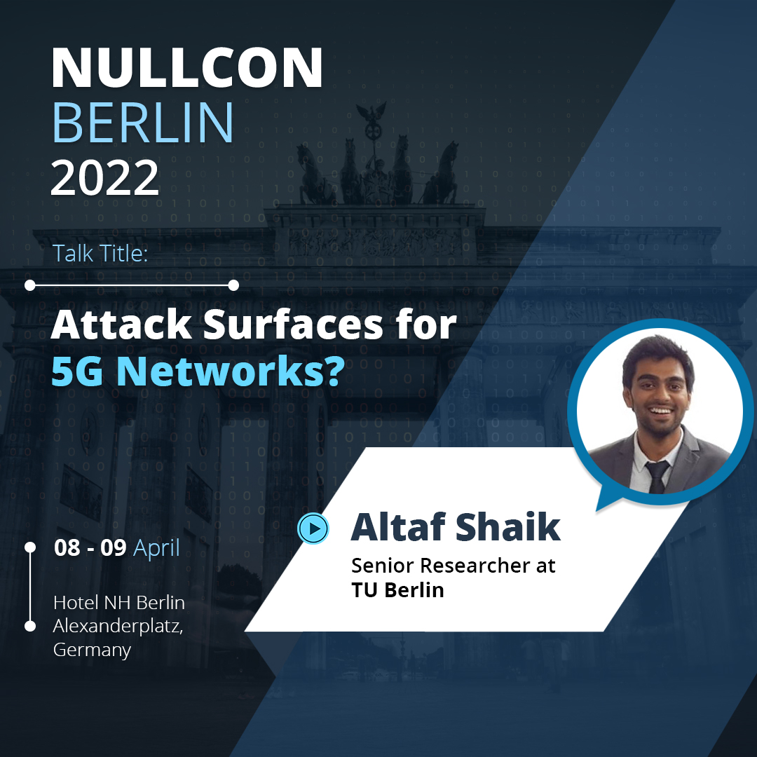 nullcon's tweet photo. ⚡Tech Talk Alert!📡 1st phase of #5G networks is completed in many countries, but is it secure from #networkintrusions ?
📶Dr. Altaf will share experimental findings on how secure will be the 2nd phase 5G Network
🎟️Get your tickets➡️https://t.co/gX6o7tG0SV
#NullconBerlin2022 https://t.co/qu9qSvGe6A
