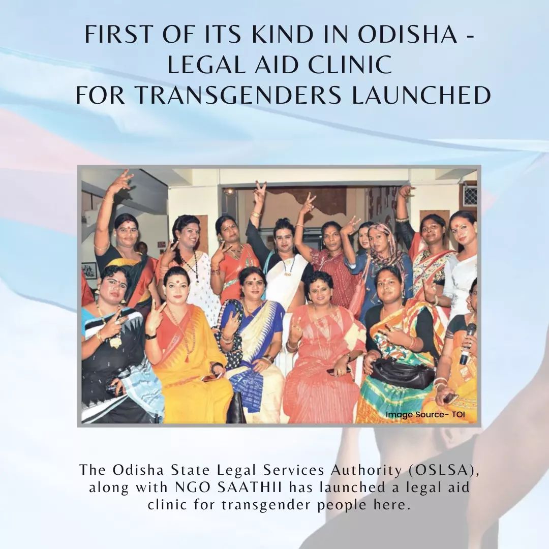 nluolas's tweet photo. The Odisha State Legal Services Authority (OSLSA), along with NGO Solidarity and Action Against The HIV Infection in India (SAATHII), launched a legal aid clinic for transgender people.

#Odisha #TransRightsAreHumanRights #LeaveNoOneBehind #HumanRights https://t.co/Z7IuFbhWyY
