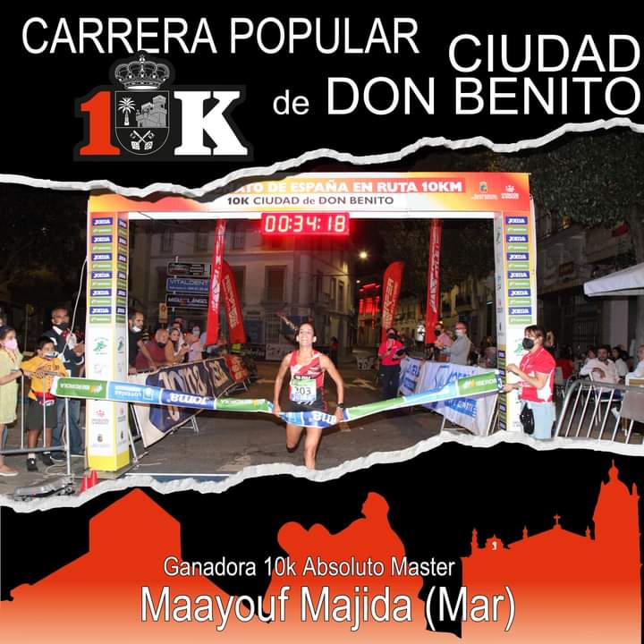Recuerdos 2021 Ganadora del #10kciudaddedonbenito  @running_jida Majida Maayouf
El 23/04/2022 tienes una cita en #donbenito #extremadura