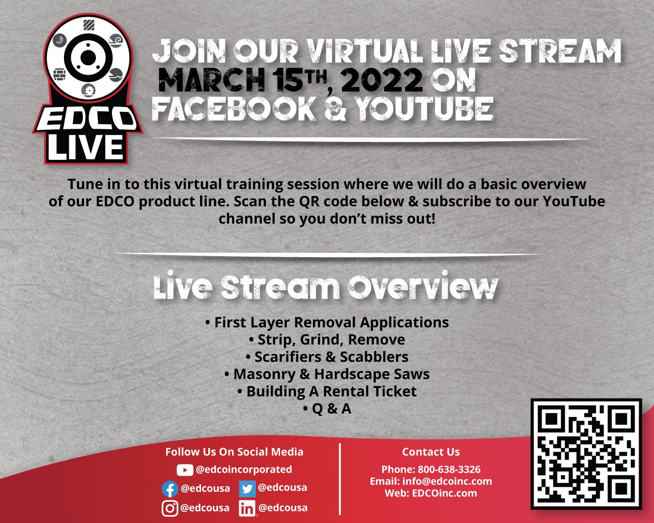 Edco Holiday Schedule 2022 Edco On Twitter: "Join Our Virtual Live Stream March 15Th, 2022 @ 2Pmest On  Our Facebook Page & Youtube Channel. Tune In To This Virtual Training  Session Where We Will Do A