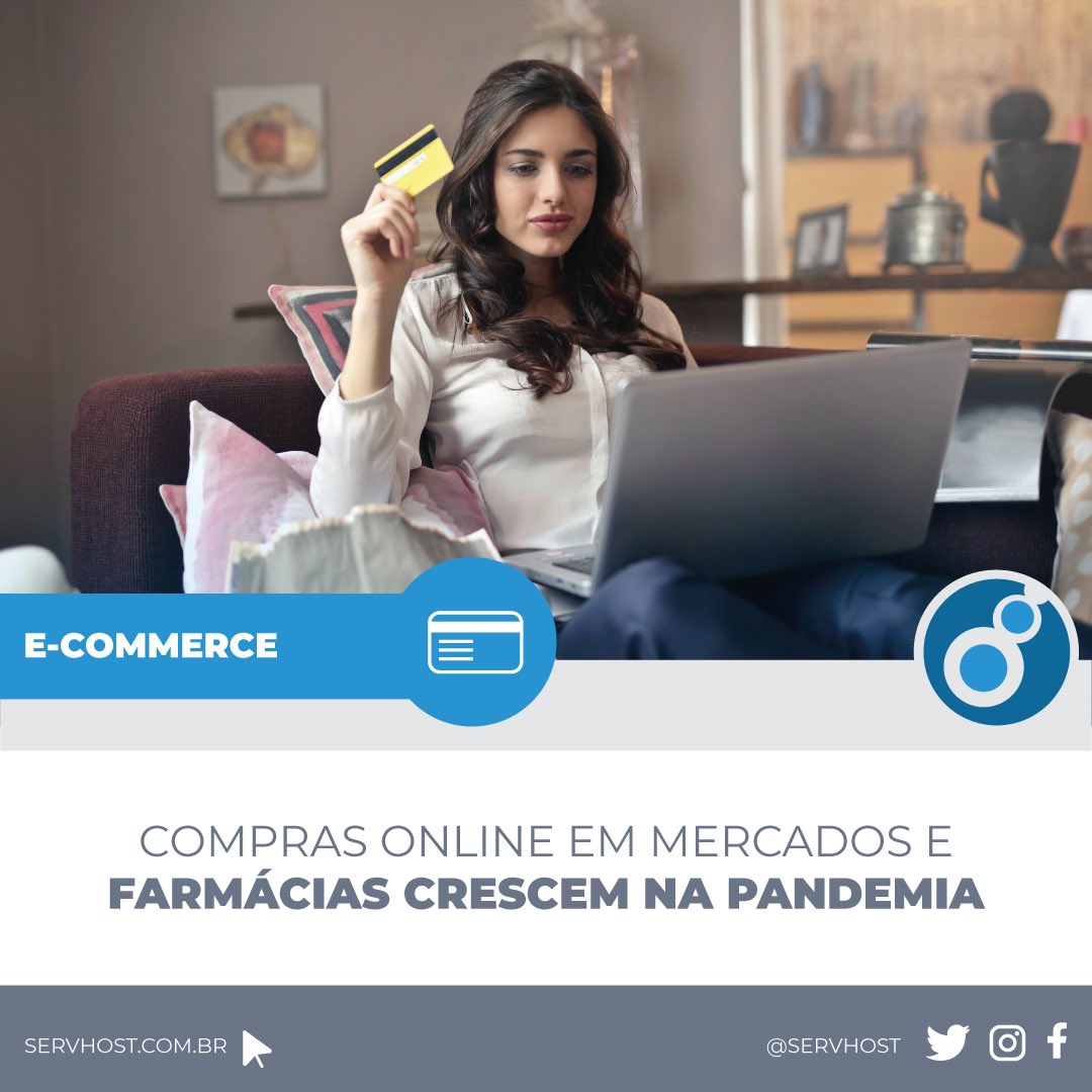 servhost's tweet image. As compras online se tornaram bastante populares no Brasil desde o começo da pandemia, segundo pesquisa realizada pelo PayPal. Quase 90% dos brasileiros entrevistados afirmaram ter feito compras pela internet em mercados e farmácias durante esse período. #servhost #ecommerce