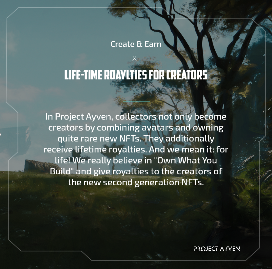 CrewOfEight_'s tweet photo. As a collector, do you want to have life-time royalties 💰 for your NFTs? Possible with Project Ayven 🚀

#Chia #OwnWhatYouBuild #ProjectAyven #NFT #NFTs #NFTcollection #NFTcollections #NFTcommunity https://t.co/YkduW6VTc0