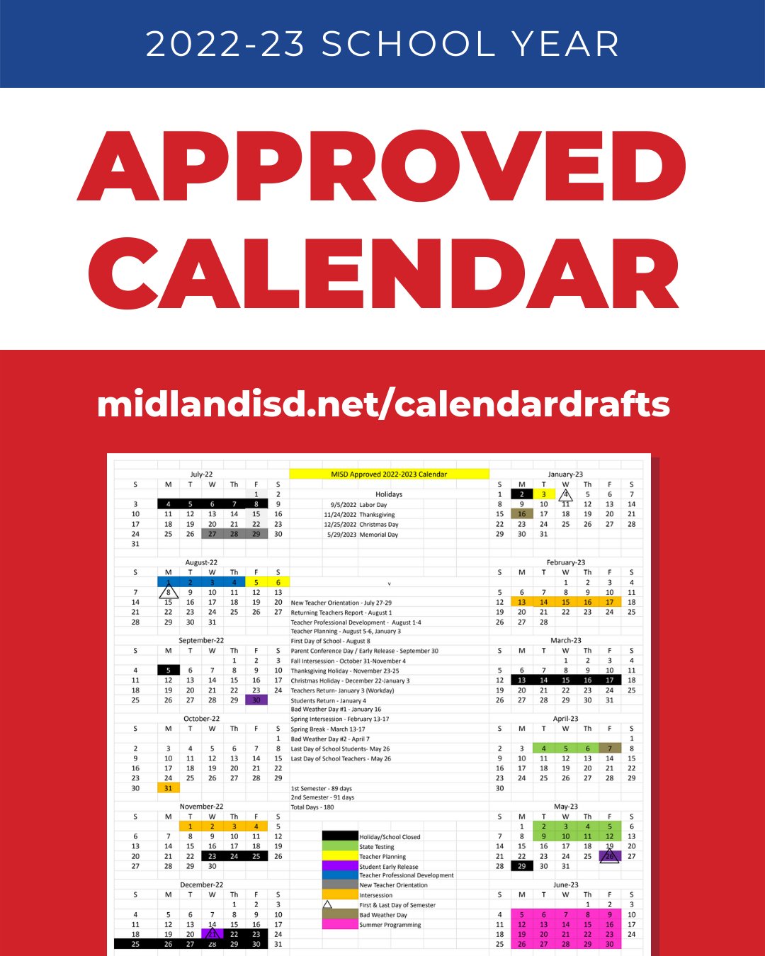 Misd Calendar 2022 23 Midland Isd (@Midland_Isd) / Twitter