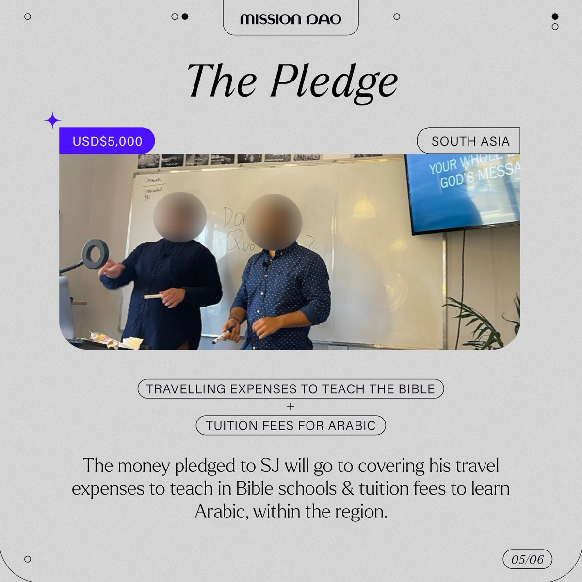MissionDAO's tweet photo. SJ is a missionary with a burning heart for the Middle East (*His identity has been redacted for security purposes). The ministry he is involved in is a network that serves as a bridge to mobilise missionaries into closed access nations. https://t.co/B2CJozNVFX