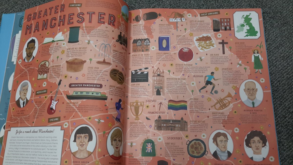 Today for #BookChooseDay the challenge is to find a book with two maps! We've gone for this excellent book by Rachel Dixon and <a href="/LiviGosling/">Livi Gosling</a> full of maps from all over the UK. We like our local entry for Whit Friday Brass Band contests! #TamesideLovesReading