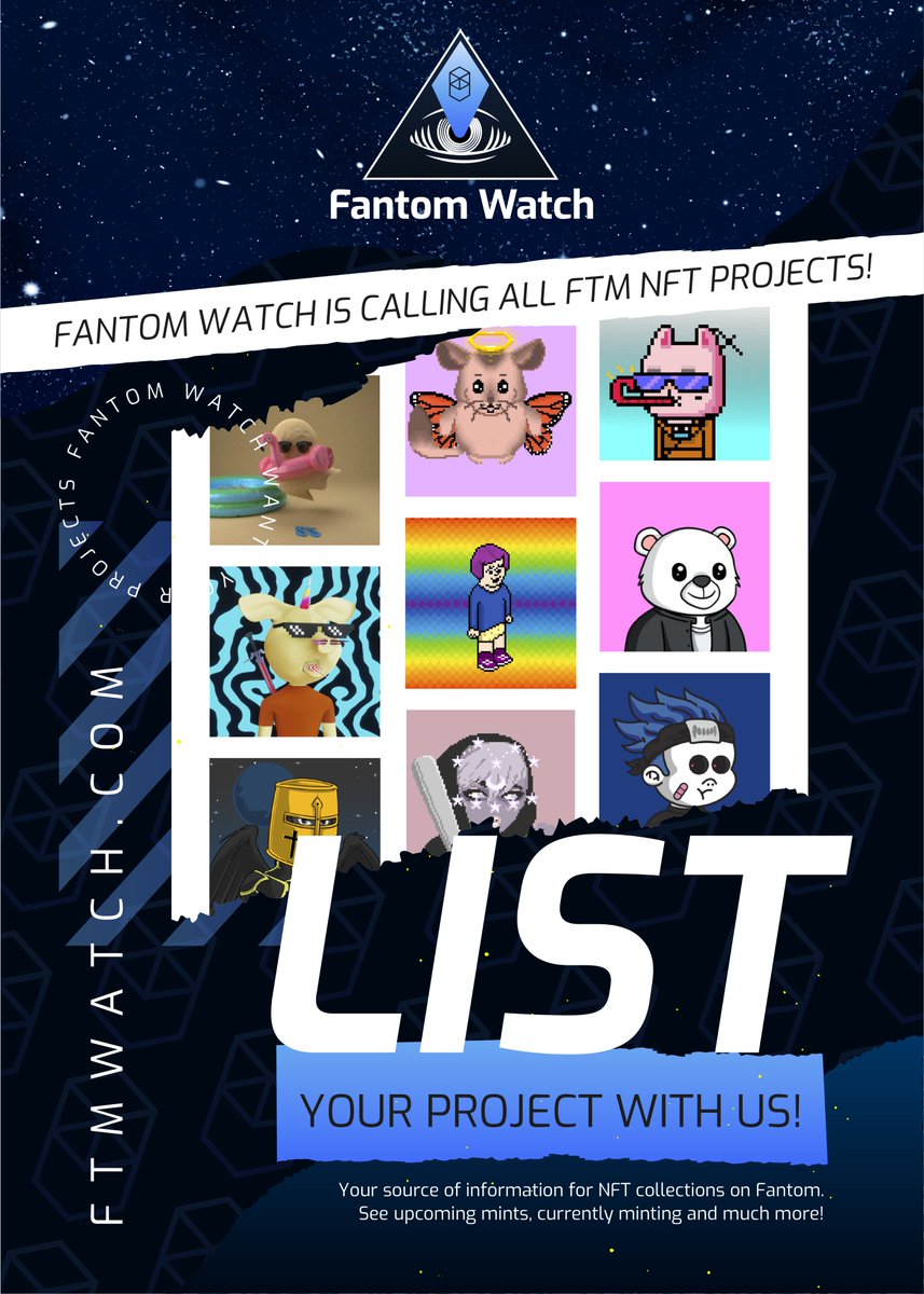 _NFTWatch_'s tweet photo. All the projects listed on our "Master list Doc" will be added shortly. If your project is not on the master list. Please fill out our listing form on https://t.co/SP2vR4aKrg
#ftm #ftmnft #ftmwatch https://t.co/e5FRVwfA39