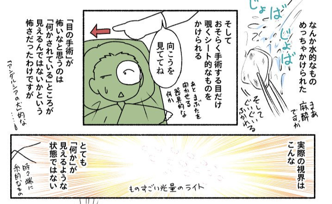 私が目の手術した時の視界はこんなだったなー
視界というか光の闇というかホワイトアウトというか 